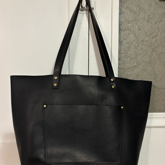 Portland Leather Black Tote Bag - Picture 3 of 10